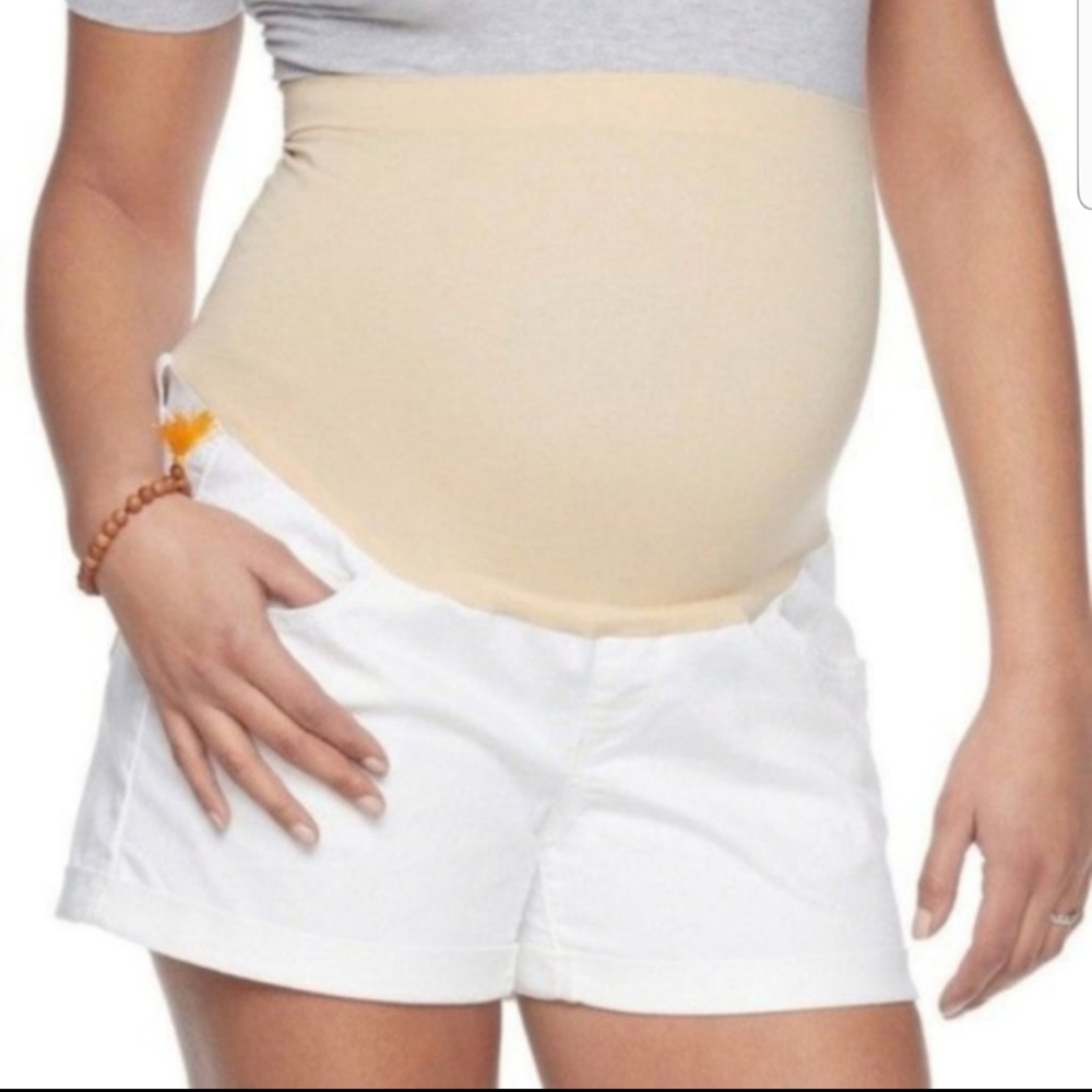 Maternity White Denim Shorts Sz 14
